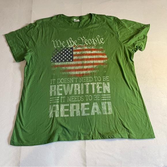 We the free tshirt flag USA WOMEN XXL GREEN NEW 100% cotton - Picture 1 of 6